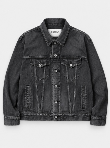 Custom black denim jacket