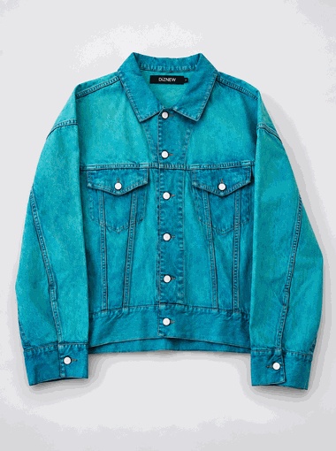 Custom denim jacket teal