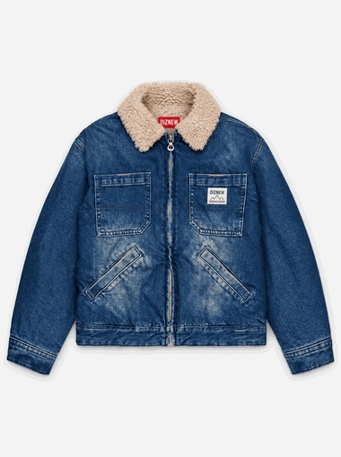 Custom denim with fur jacket