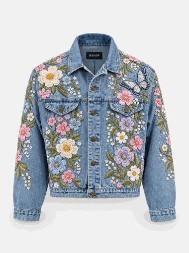 Custom embroidered denim jacket