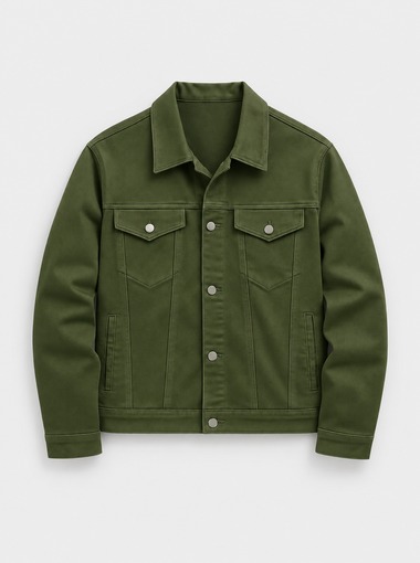 Custom green denim jacket