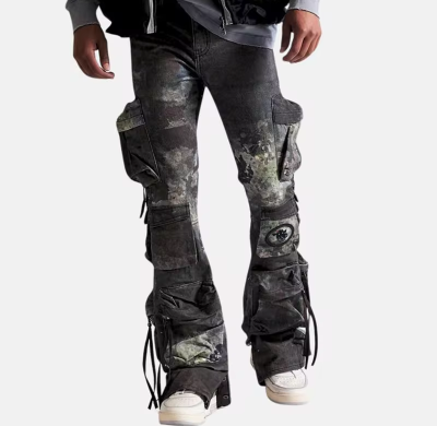 Wholesale Black Cotton Cargo Jeans for Men | Workwear Style