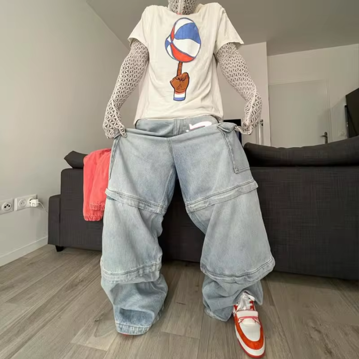 DiZNEW Großhandel Baumwoll-Baggy-Jeans für Streetwear | Maßgefertigte Herrenjeans-Lieferanten