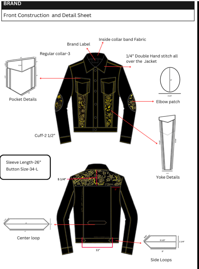 Denim Jacket tech pack