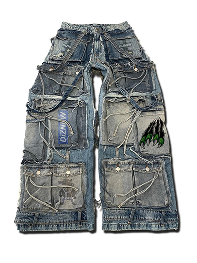 Baggy patchwork jeans