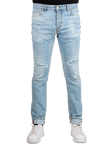 Custom Washed Blue Skinny Jeans