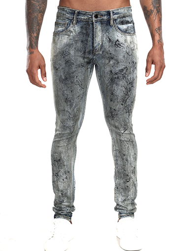 Customized strong men's smoky gray skinny jeans