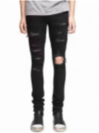 Custom black ripped skinny jeans