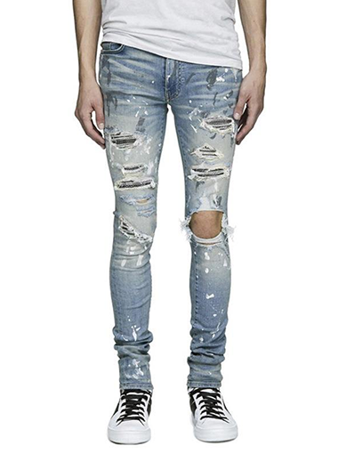 Customized ripped skinny jeans