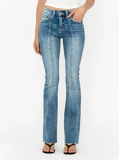 Custom women's dark blue skinny jeans