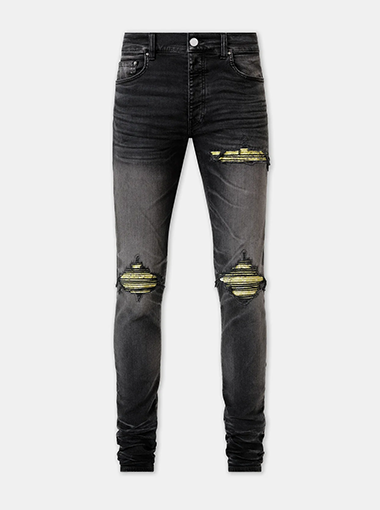 Custom black and gray skinny jeans