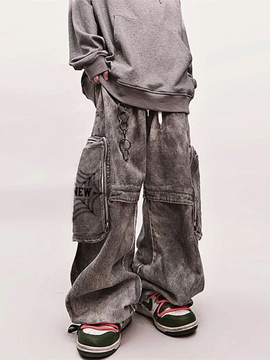 Gray-black loose overalls