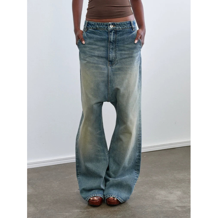 OEM & ODM Drop Crotch Jeans for Women - Custom Denim Solutions for Brands