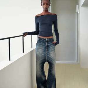 OEM & ODM Drop Crotch Jeans for Women - Custom Denim Solutions for Brands