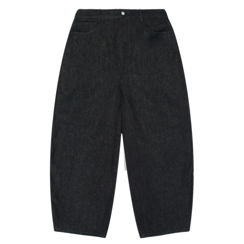 Custom Washed Black Baggy Jeans with Landscape Embroidery & All-Over Print
