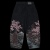 Custom Washed Black Baggy Jeans with Landscape Embroidery & All-Over Print