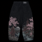 Custom Washed Black Baggy Jeans with Landscape Embroidery & All-Over Print