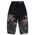 Custom Washed Black Baggy Jeans with Landscape Embroidery & All-Over Print