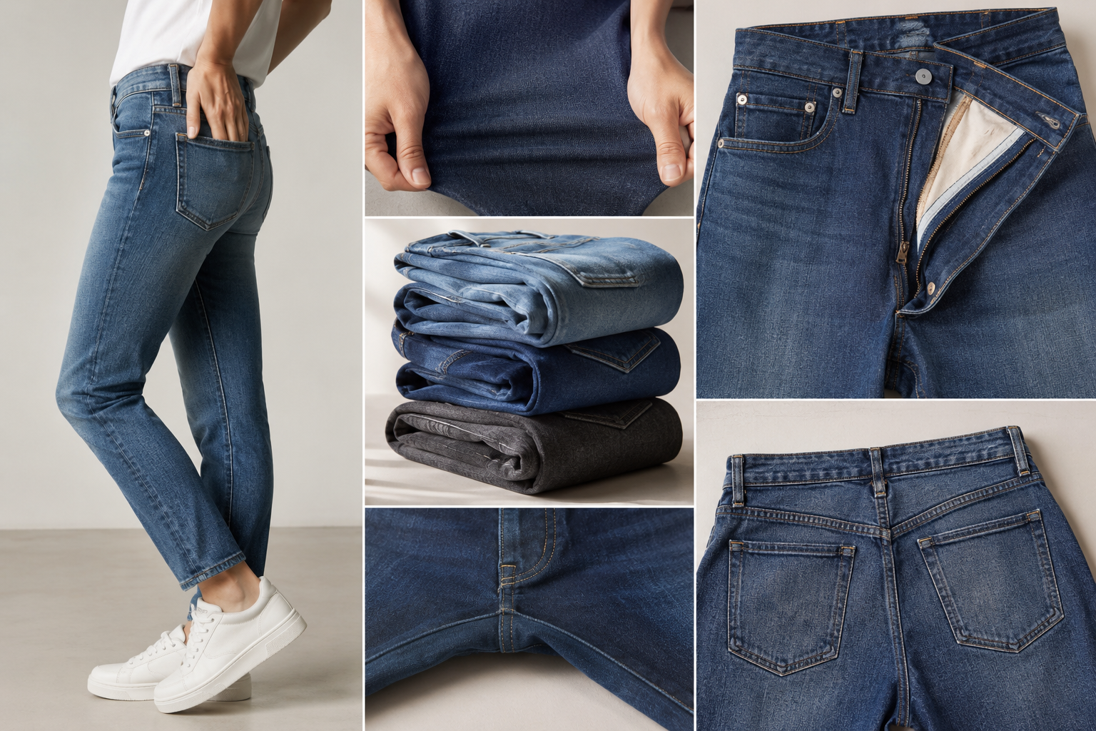 Jeans can be engineered for comfort through smart fabric blends, ergonomic pattern design, thoughtful waistband and rise construction, and garment washing techniques. Custom denim development allows designers to maintain aesthetic style while significantly improving wearability — a key advantage for boutique brands and private labels.
