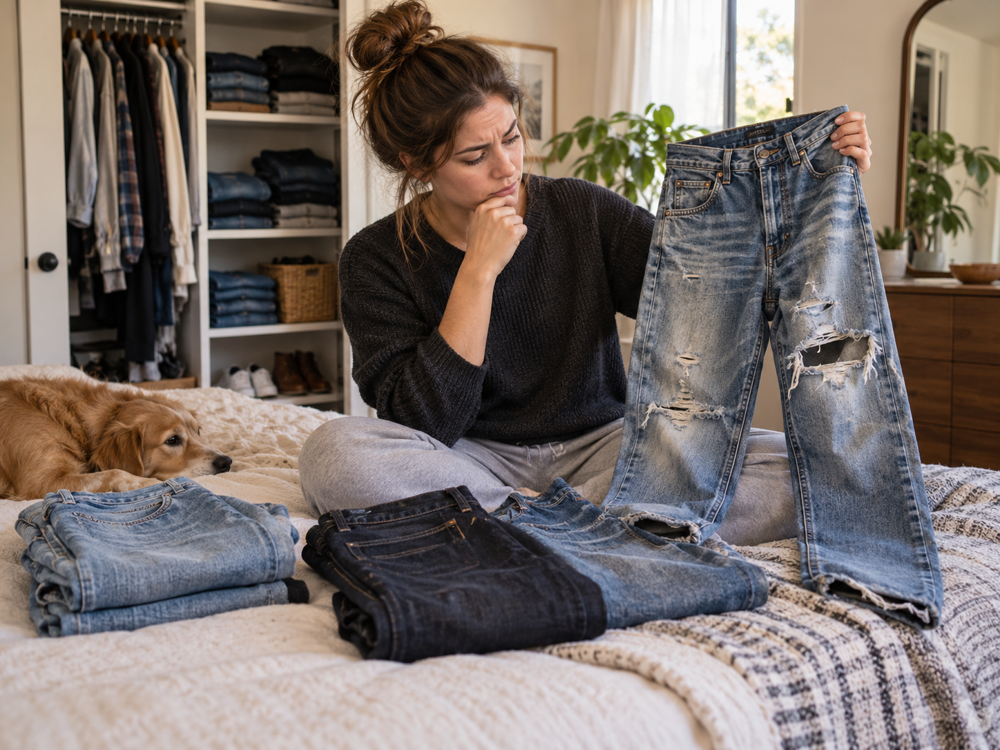 You should buy new jeans when your current jeans no longer fit well, no longer support your lifestyle, or show damage that cannot be repaired