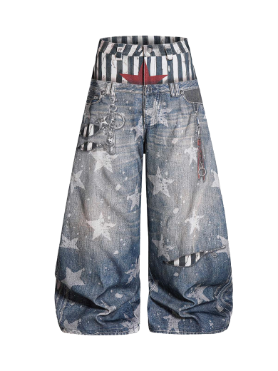 Double Waist Curved Jeans