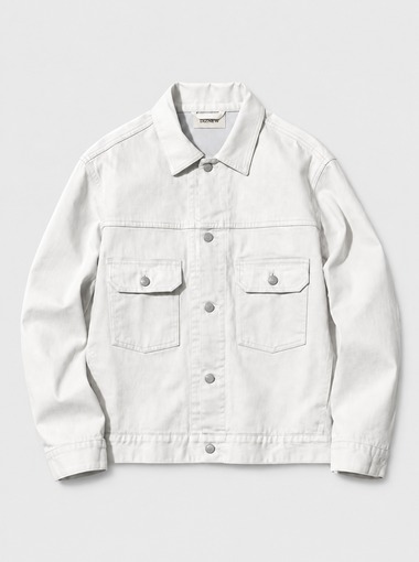 Custom white denim jacket men