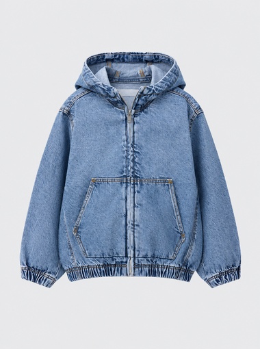 Custom hooded denim jacket