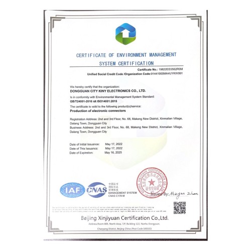 CERTIFICATE OF ENVIRONMENT MANAGEMENT SYSTEM CERTIFICATION