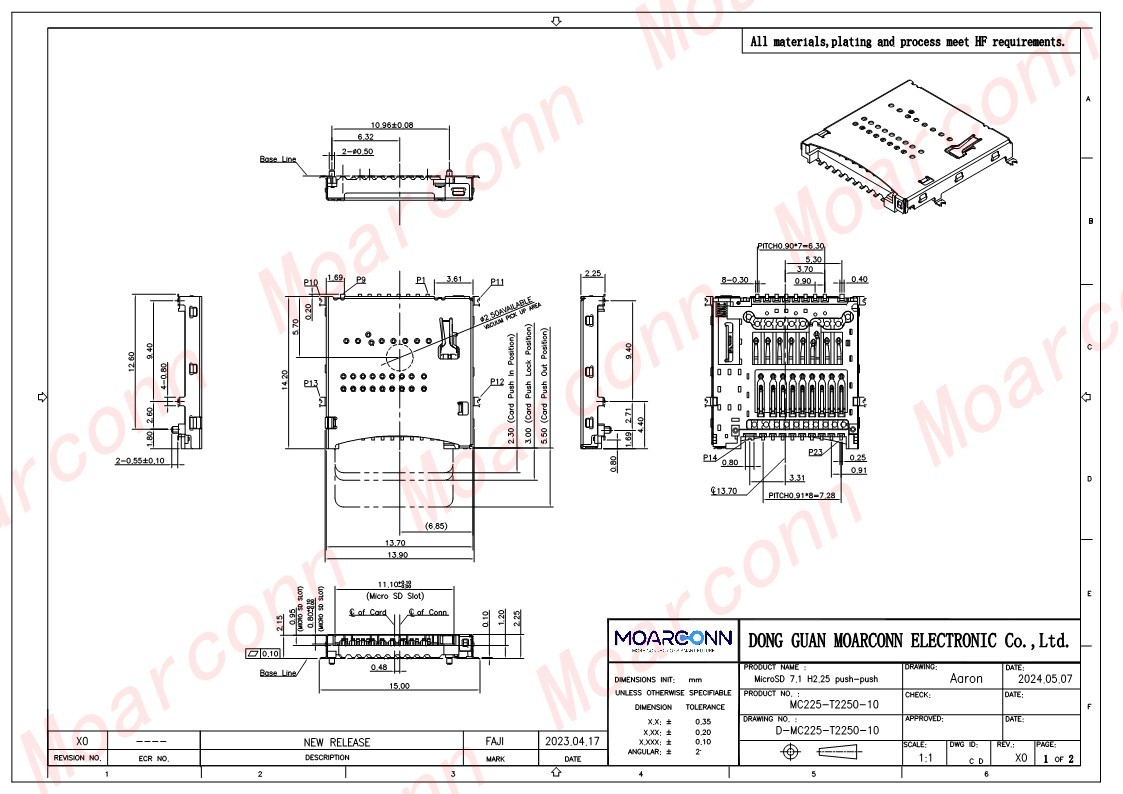 Micro SD socket card connector