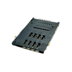 Mini SIM Card Connector, Push-Push type, top Mount Height 1.85mm, Support Customization.