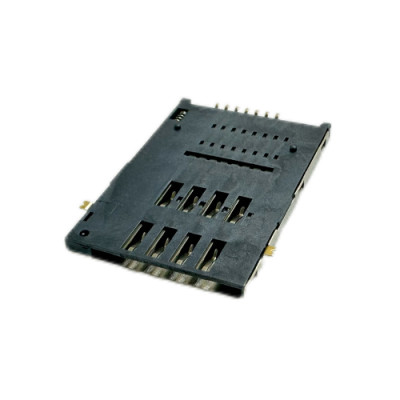 SIM Card Connector Push-Push 6pin With 1 Switch Pin Top Mount Height 1.85mm