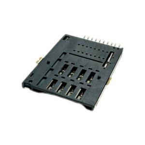 Mini SIM Card Connector, Push-Push type, top Mount Height 1.85mm, Support Customization.