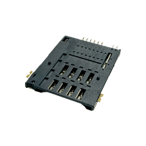 Mini SIM Card Connector, Push-Push type, top Mount Height 1.85mm, Support Customization.