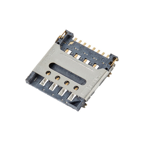 Micro SIM Card Connector, HINGE Type, Height 1.50mm, Support Customization.