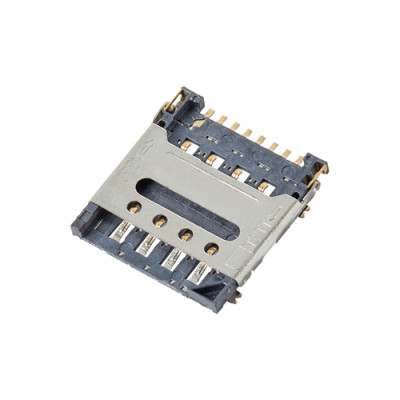 Micro SIM 卡连接器，HINGE 型，高度 1.50mm，支持定制。