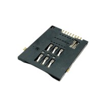 SIM Card Connector 6pin With 2 Detection Pins Push-PushTop Mount Height 1.80mm