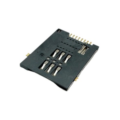 SIM Card Connector 6pin With 2 Detection Pins Push-PushTop Mount Height 1.80mm