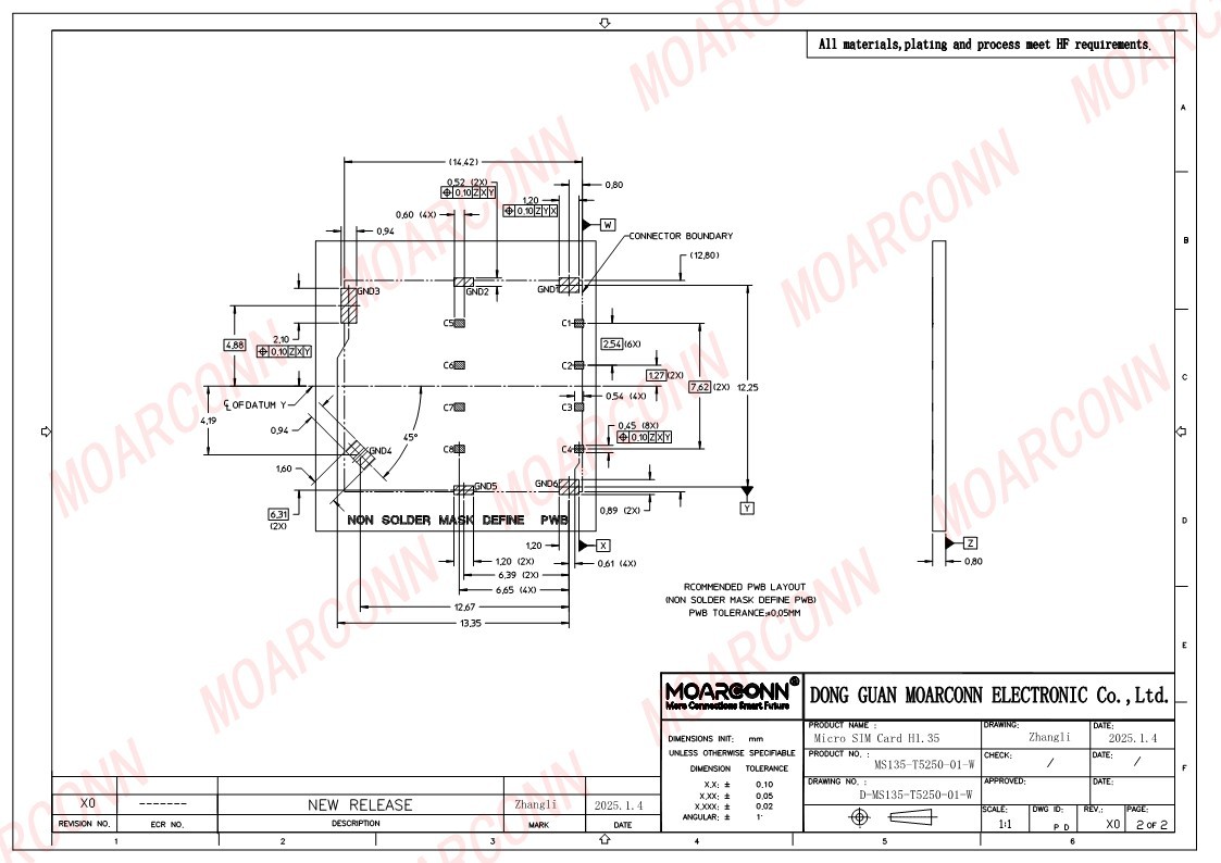 Micro SIM socket card connector