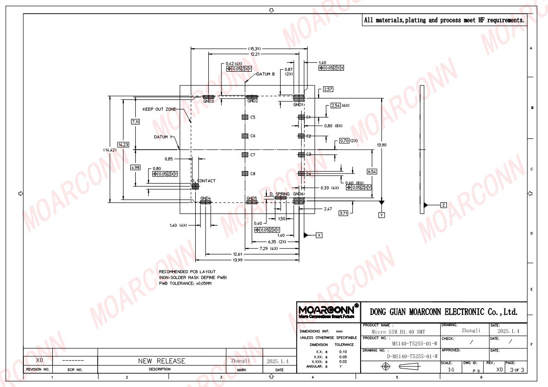 Micro SIM socket card connector