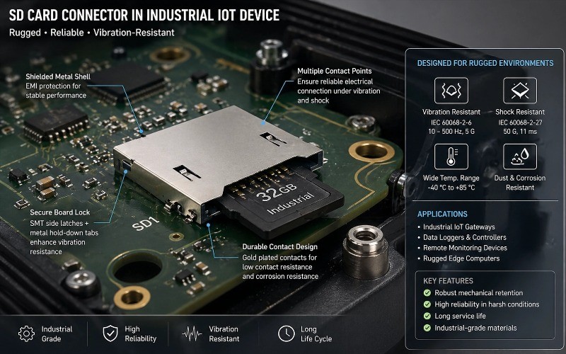 When should you choose a custom SD card connector instead of a standard one?