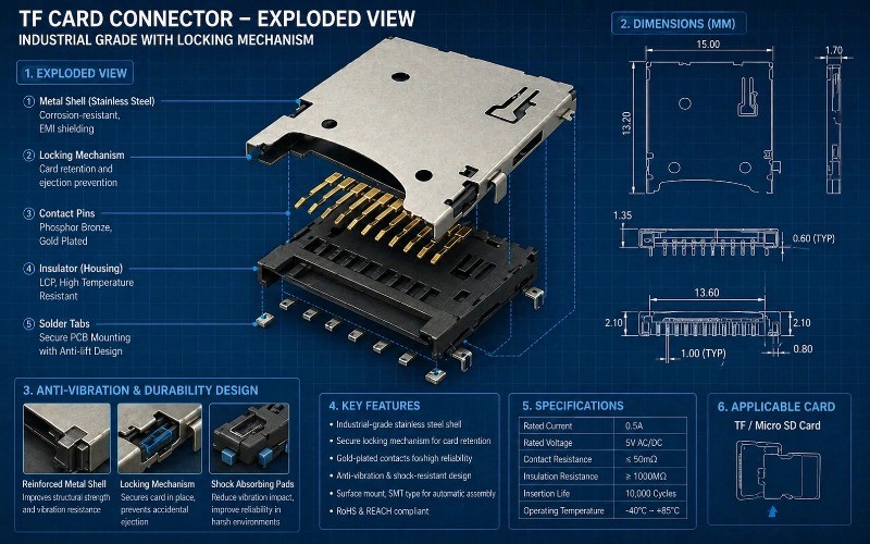 TF card connectors factory