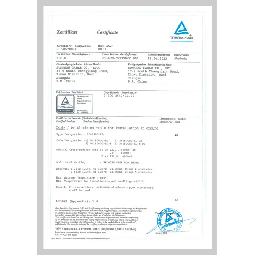 TÜV 2PfG 2642 Certificate