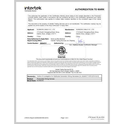 ETL Certificate