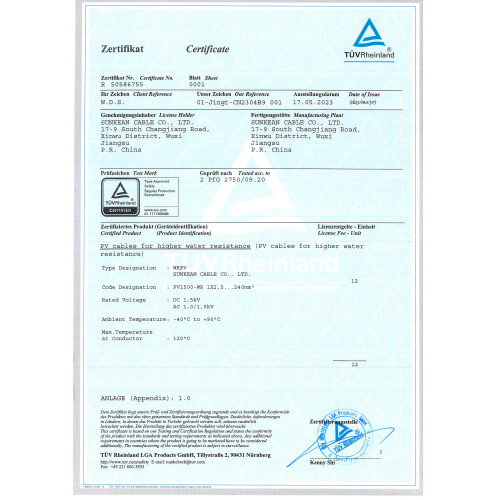 TÜV 2PfG 2750 Certificate