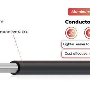 2kV Solar Cable Aluminum Conductor Single Layer RPVU90, RPVU105