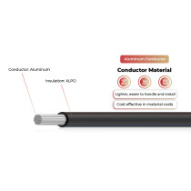 2kV Solar Cable Aluminum Conductor Single Layer RPVU90, RPVU105
