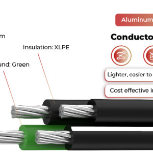 600V Solar Cable Aluminum Conductor USE-2