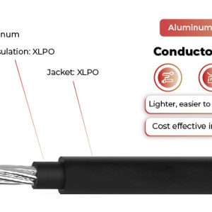 1.5kV Solar Cable Aluminum Conductor Single Core 2PfG 2642 PV1500DC-AL-K TUV