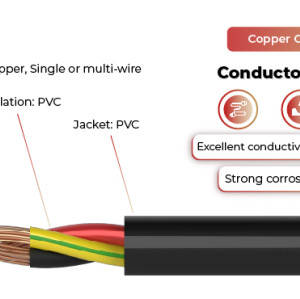 600V Solar Cable Copper Conductor NYY-J, NYY-O