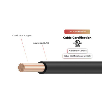 2kV Solar Cable Single Layer RPVU90, RPVU105 CUL